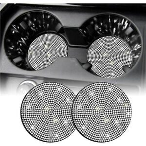 Car Cup Coasters Bling , 2-Pack Universal Non-Slip Cup Holder Vehicle Diamond